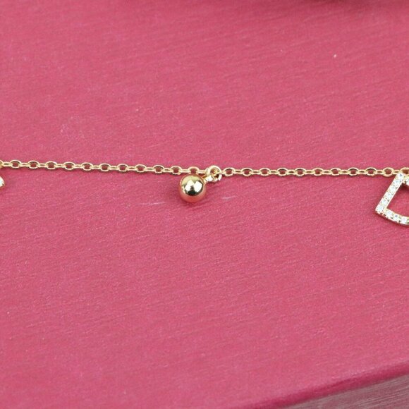 "Delicate Rose Gold Bracelet with CZ Charms & Adjustable Chain, XPBL0843 - Picture 10 of 12
